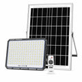 Faro LED solare con pannello fotovoltaico e telecomando, luce bianca, corpo nero