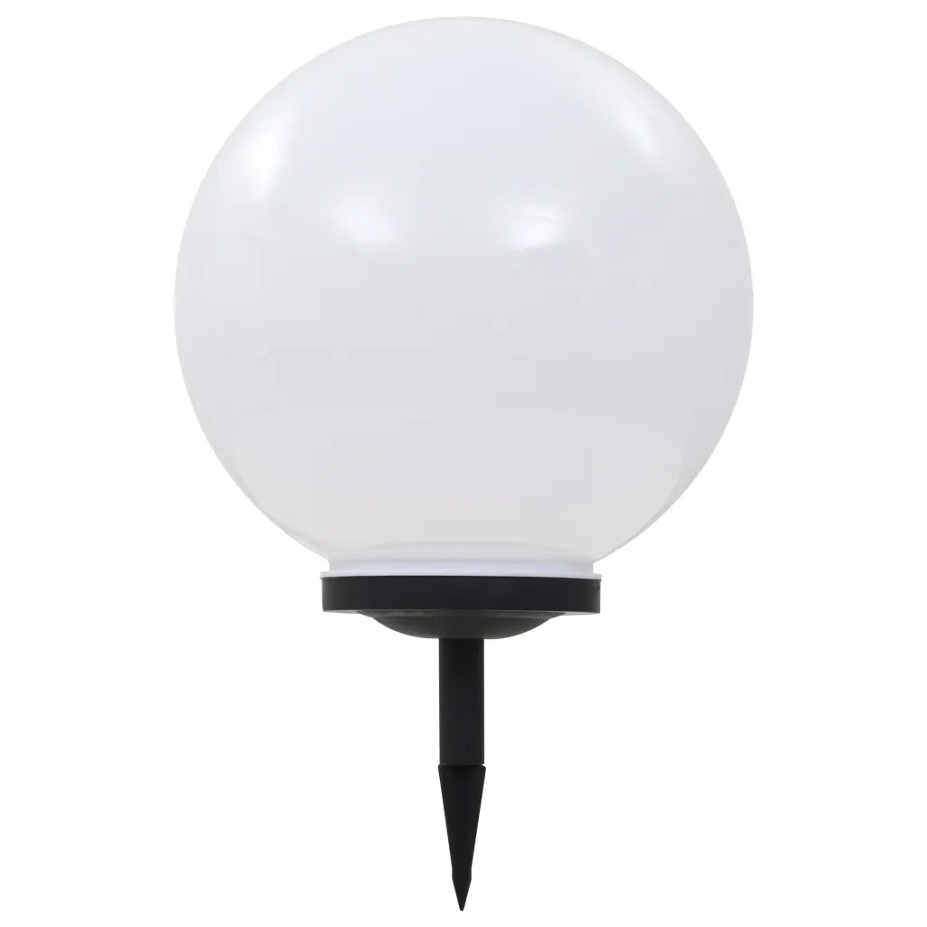 Lampada solare sferica LED da esterni bianca con picchetto nero