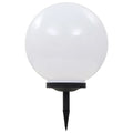 Lampada solare sferica LED da esterni bianca con picchetto nero