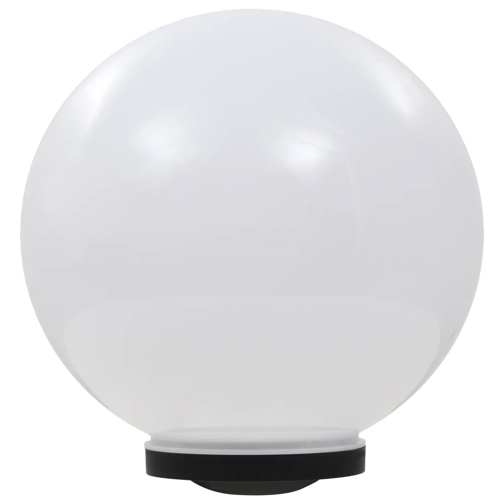 Lampada solare sferica LED bianca con attacco nero e base