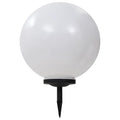Lampada solare sferica LED RGB da esterni con picchetto nero e diffusore bianco