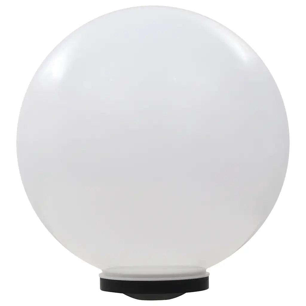 Lampada solare sferica LED RGB con diffusore bianco opaco e base nera inferiore