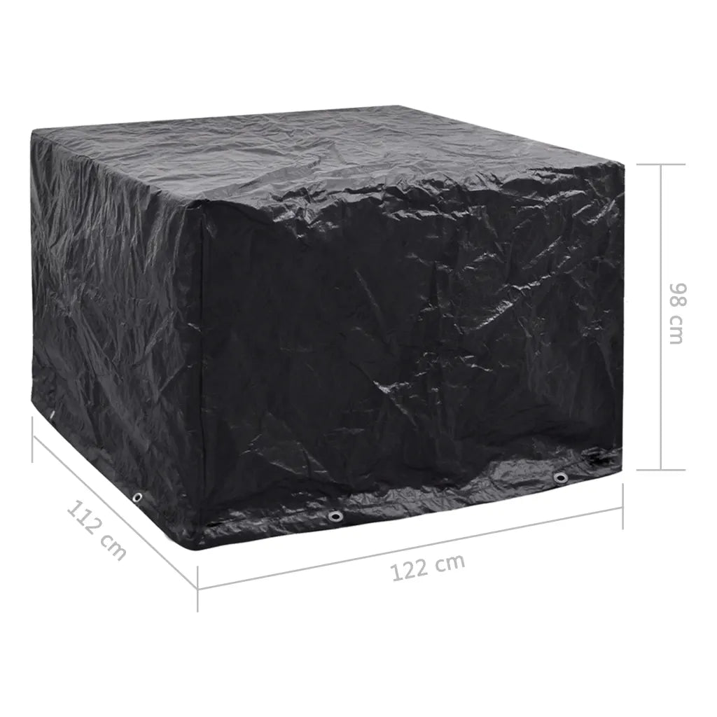 Copertura nera per mobili da giardino 122x112x98 cm con occhielli