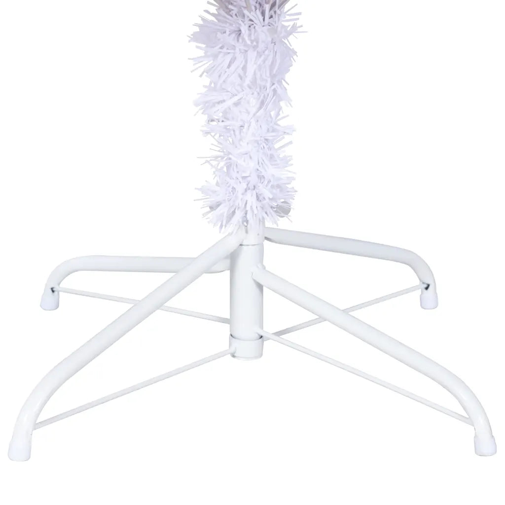 Albero di Natale artificiale bianco con supporto bianco a tre gambe