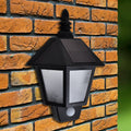 Lampada solare da parete nera con pannello solare e sensore di movimento (2 pz)