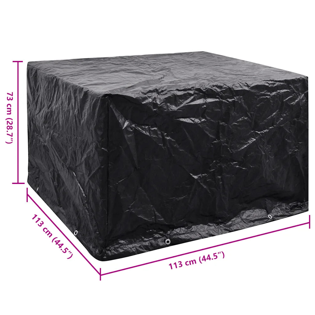 Copertura nera per mobili da giardino con dimensioni 113x113x73 cm