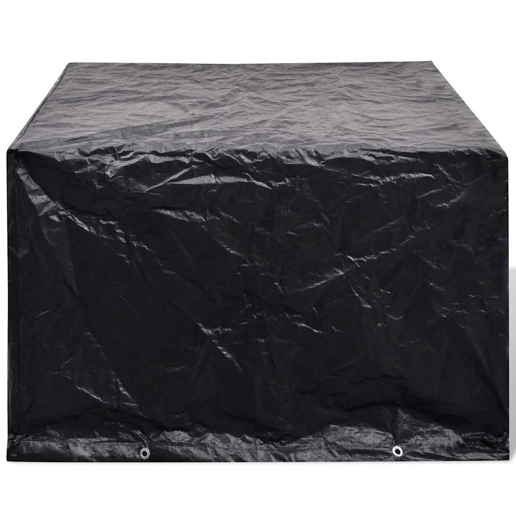 Copertura per mobili da giardino nera con 8 occhielli, 135x135x90 cm