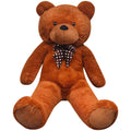 Orsacchiotto di peluche marrone XXL con fiocco a pois, 85 cm