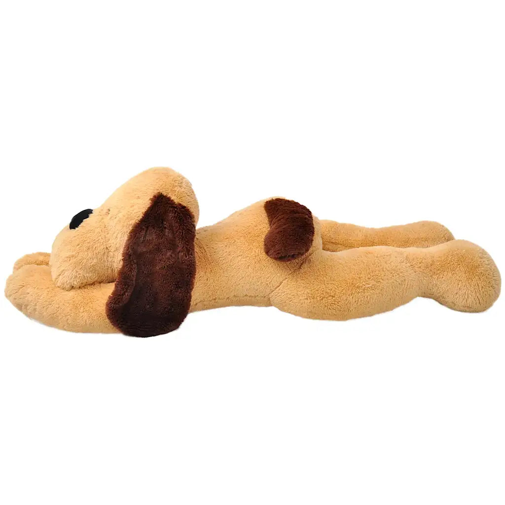 Peluche cane marrone-beige sdraiato, 80 cm, orecchie lunghe