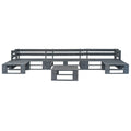 Set mobili giardino legno pallet grigio, 6 pz: panca e tavolino
