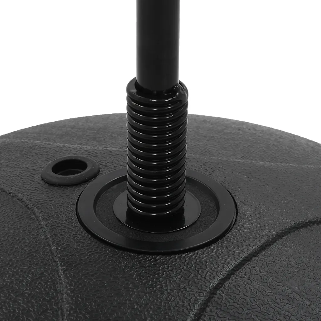 Base rotonda nera con molla e anello di fissaggio per palo da boxe
