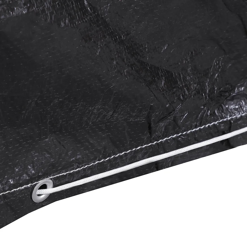 Copertura nera con cordino e occhiello metallico