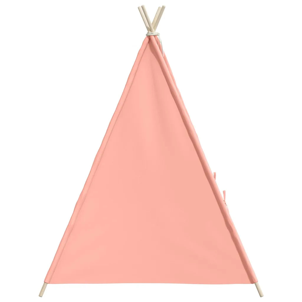 Tenda tipi per bambini rosa con struttura a tre gambe in legno