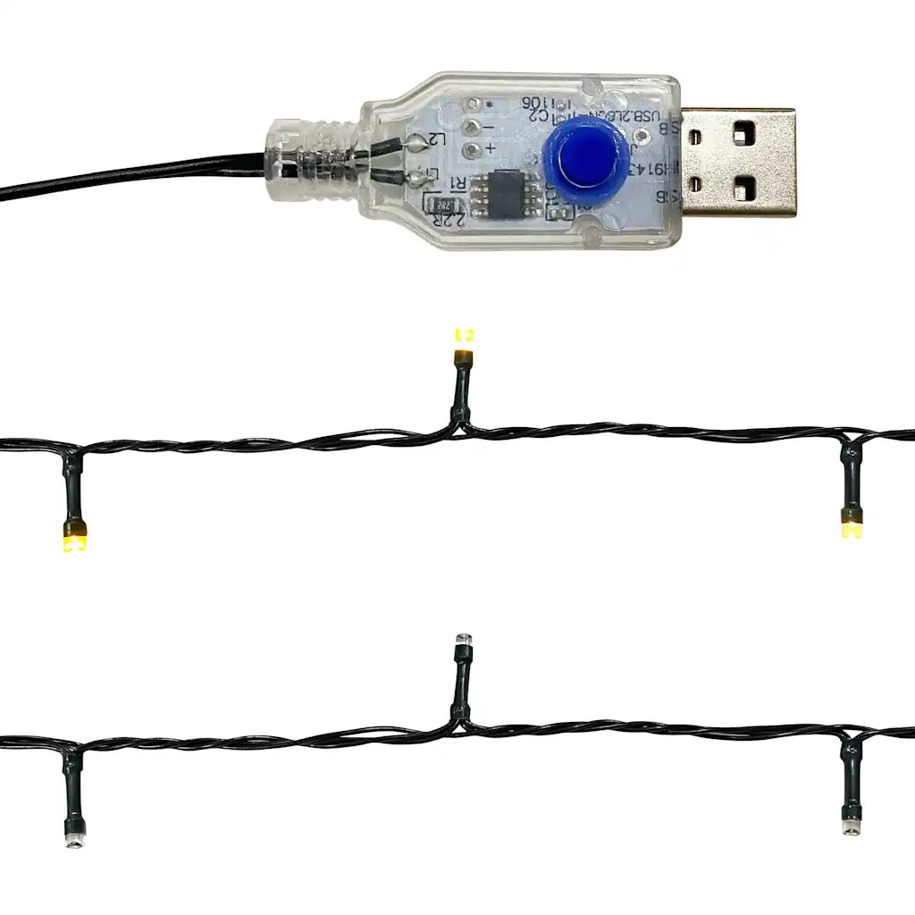 Cavo luci LED per ghirlanda con connettore USB e centralina blu