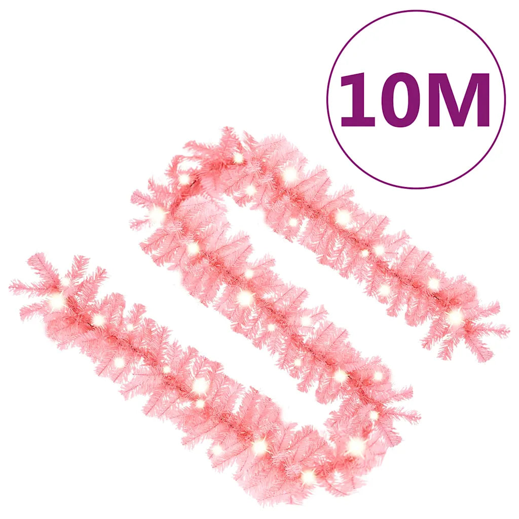 Ghirlanda natalizia rosa con luci LED, lunghezza 10 m