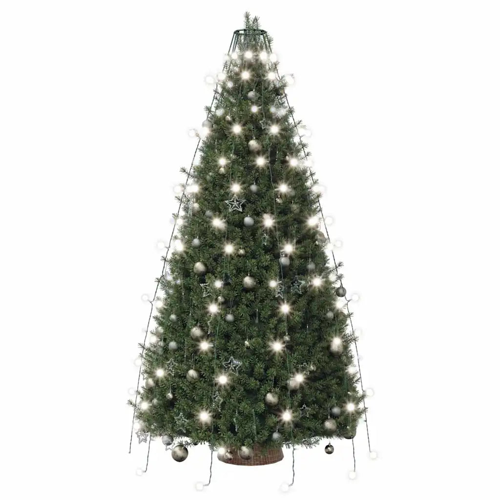 Rete per albero con 150 LED bianco freddo e luci a cascata su albero