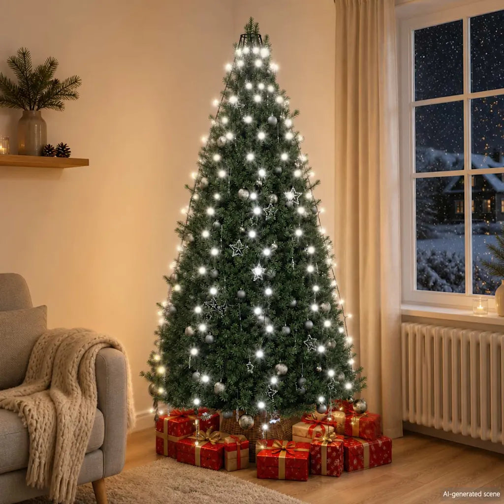 Rete di luci per albero di Natale con LED bianco freddo