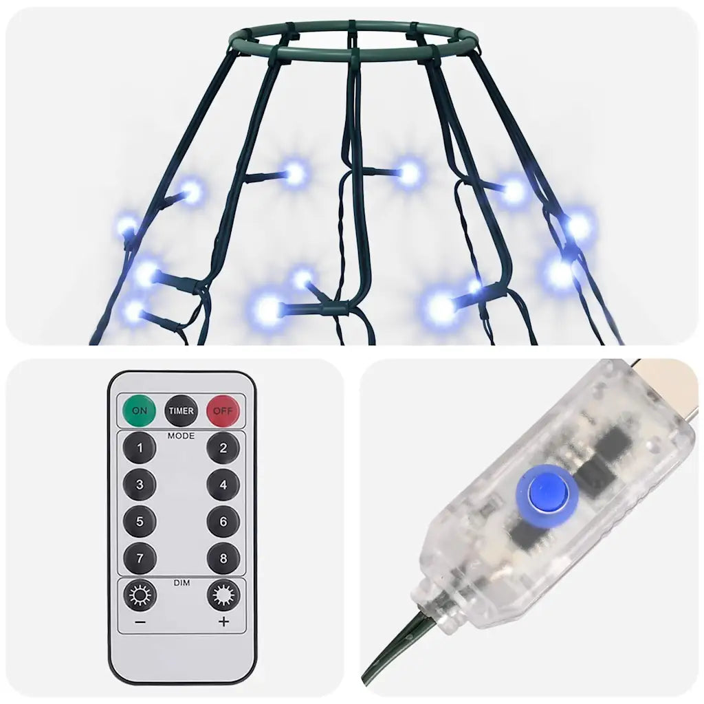 Rete luminosa per albero: telecomando e modulo trasparente con pulsante blu