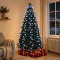 Rete luminosa per albero con LED blu, vista frontale, su albero di Natale
