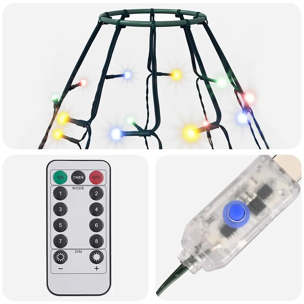 Rete luminosa per albero con telecomando e modulo controllo LED multicolori