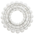 Ghirlanda natalizia bianca in polistirene con cerchi metallici e sfere decorative