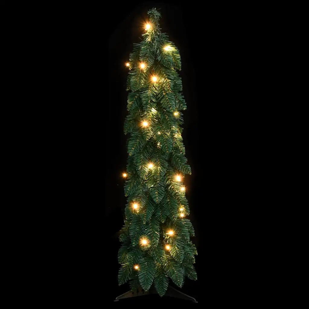 Albero di Natale artificiale verde preilluminato con luci LED calde