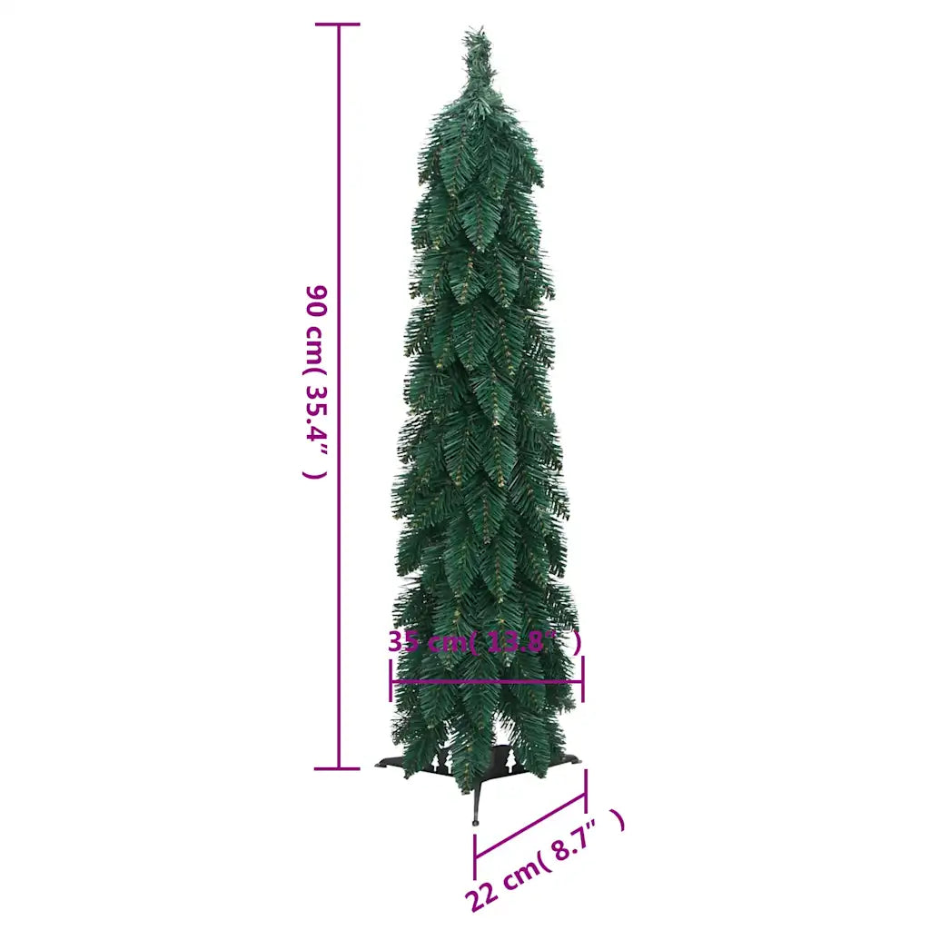 Albero di Natale artificiale verde preilluminato con altezza 90 cm