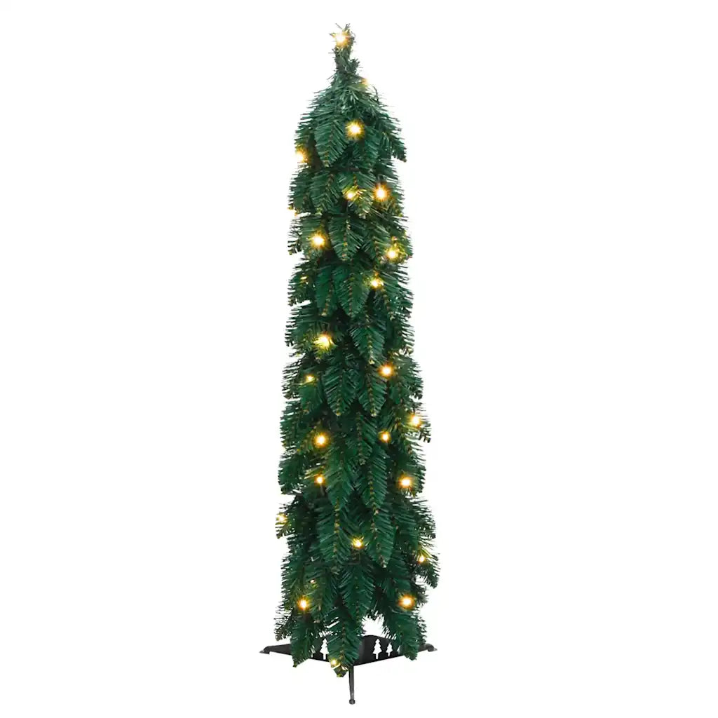 Albero di Natale artificiale verde con 45 LED, altezza 90 cm