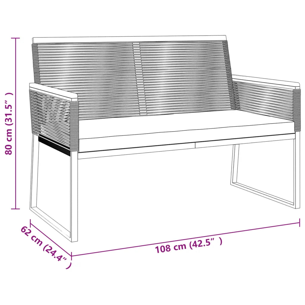 Dimensioni poltrona: 108 cm L, 62 cm P, 80 cm H