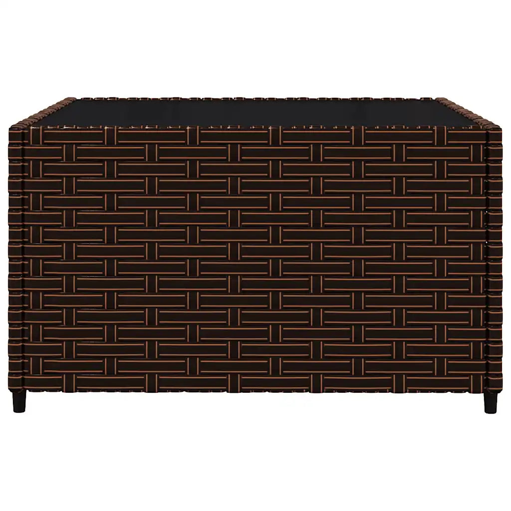 Pannello laterale di modulo contenitore in polyrattan marrone a intreccio