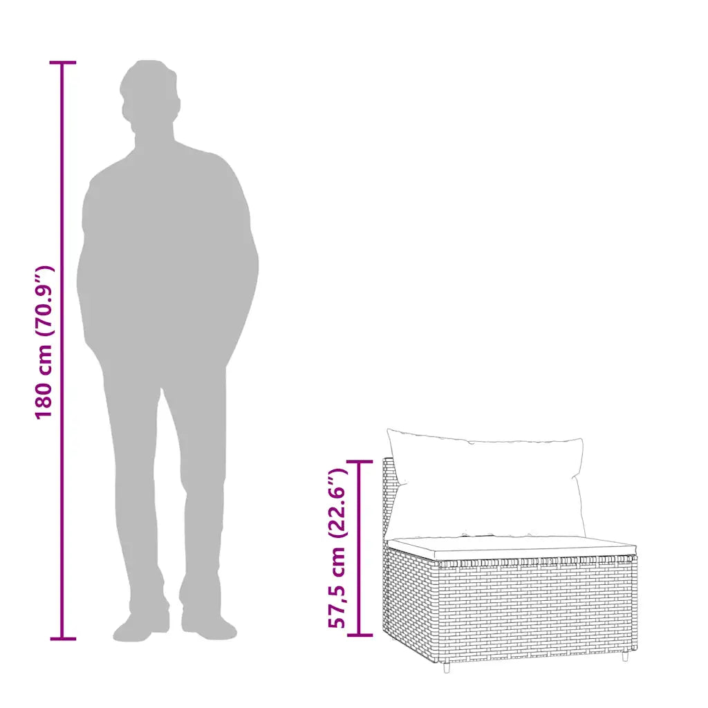 Schema dimensioni con sagoma: altezza 180 cm e misure del divanetto