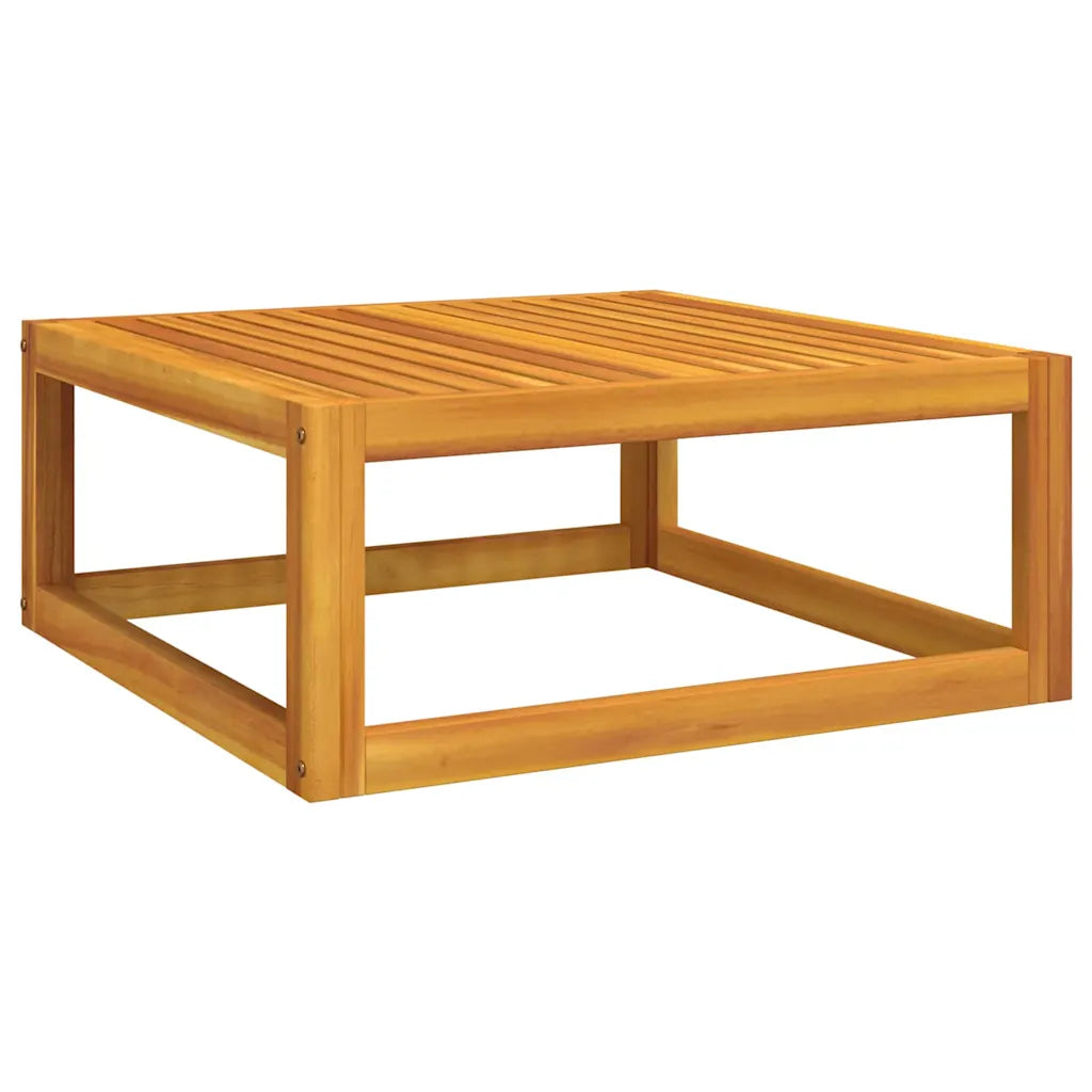 Tavolino da giardino in legno di acacia con piano a doghe e ripiano