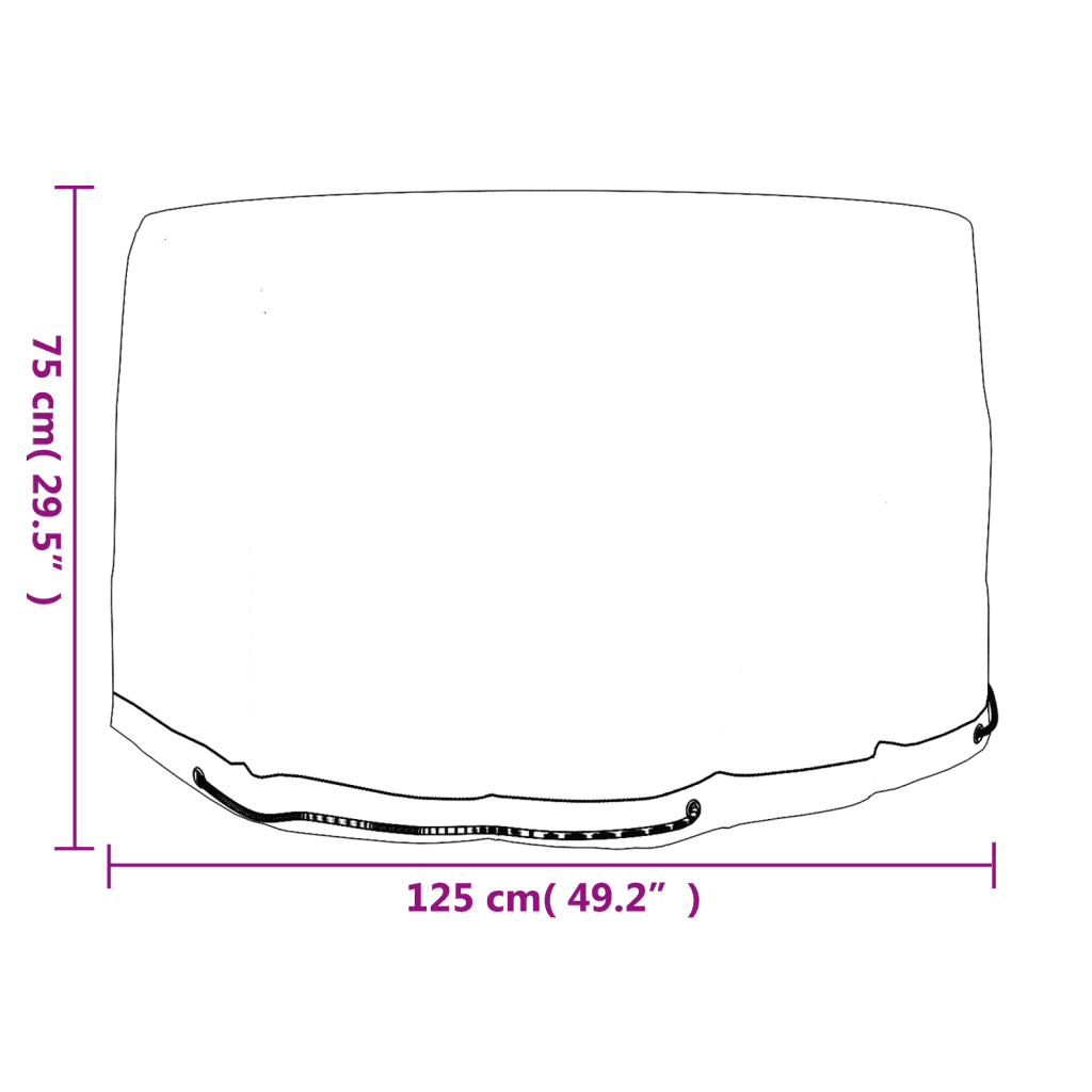 Copertura rotonda: dimensioni 125 cm diametro e 75 cm altezza