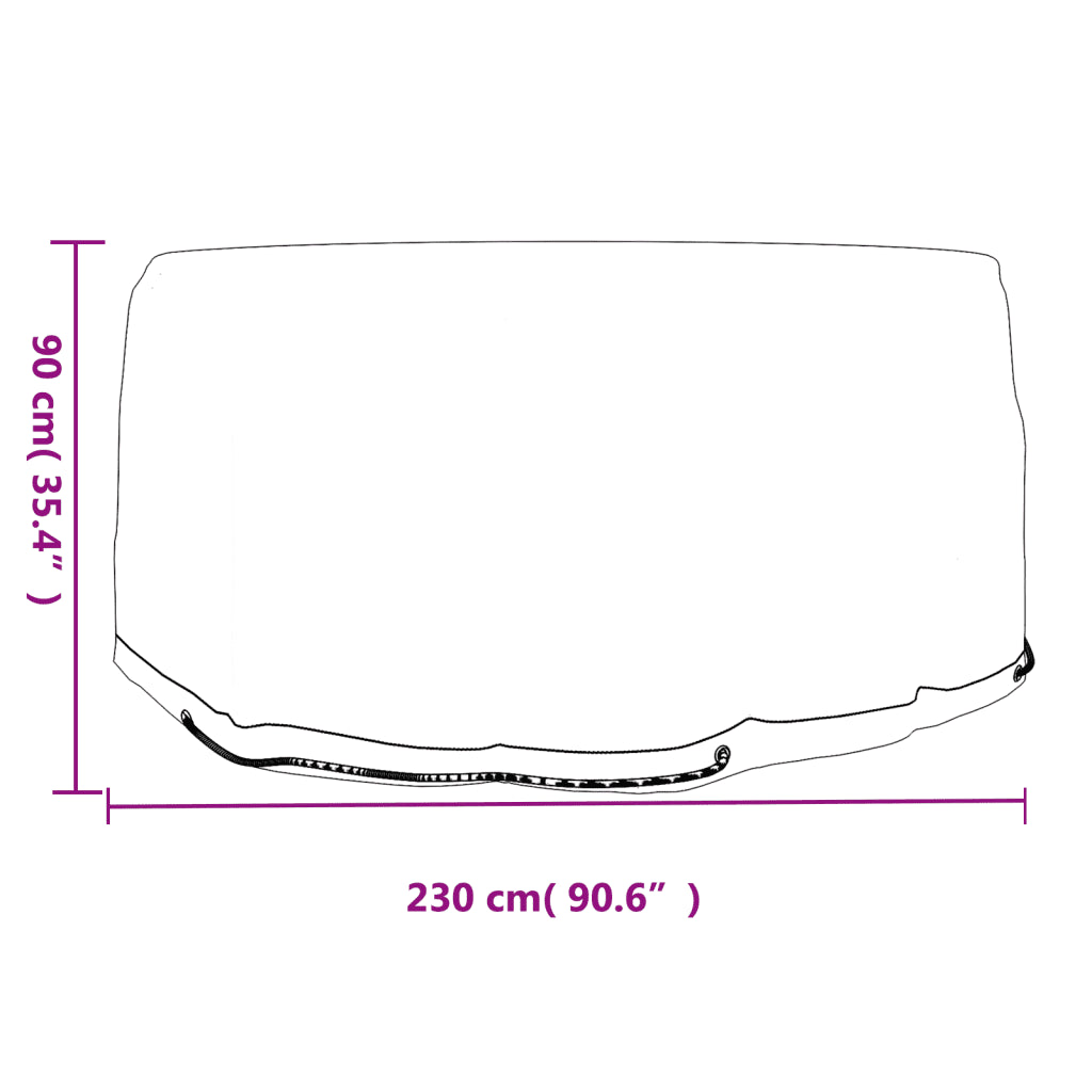 Copertura rotonda per mobili da giardino: 230 x 90 cm, occhielli per fissaggio