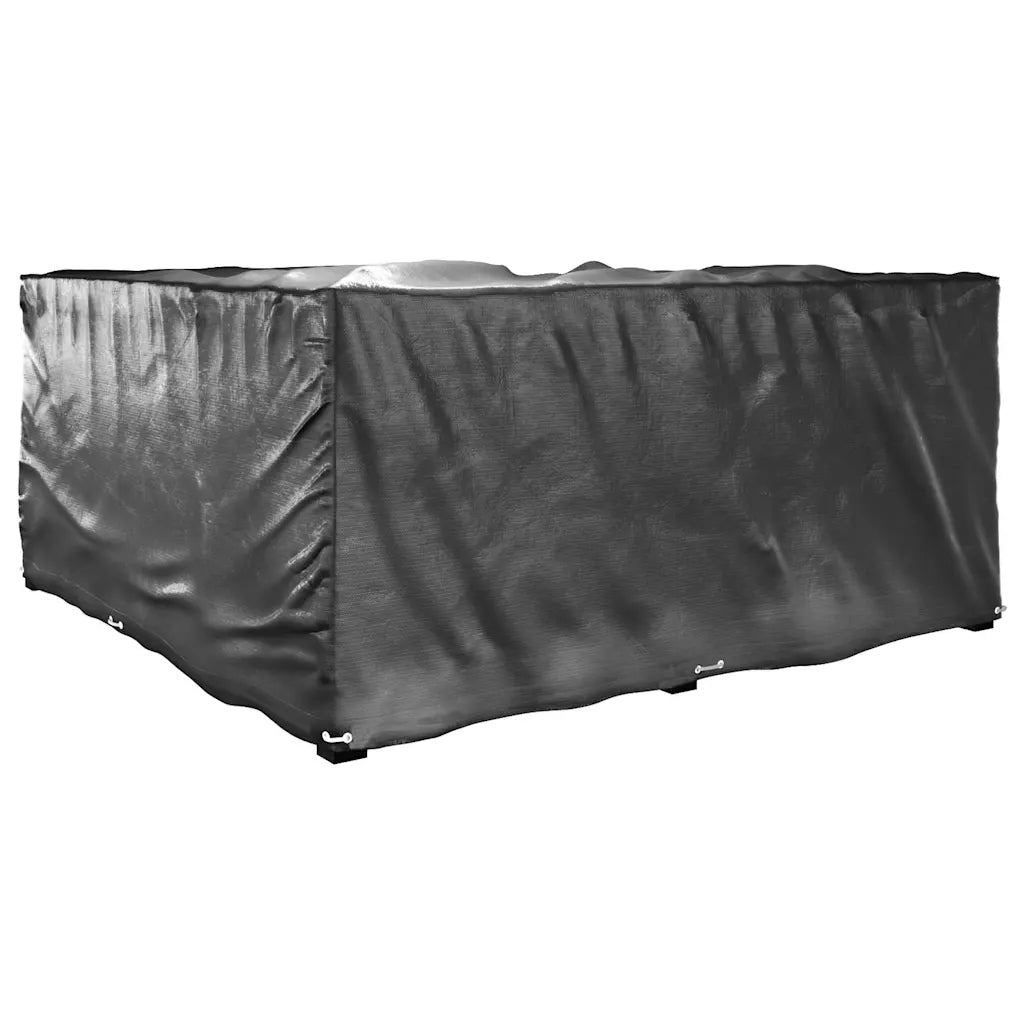 Copertura mobili da giardino nera con 16 occhielli, 215x215x90 cm, 2 pezzi