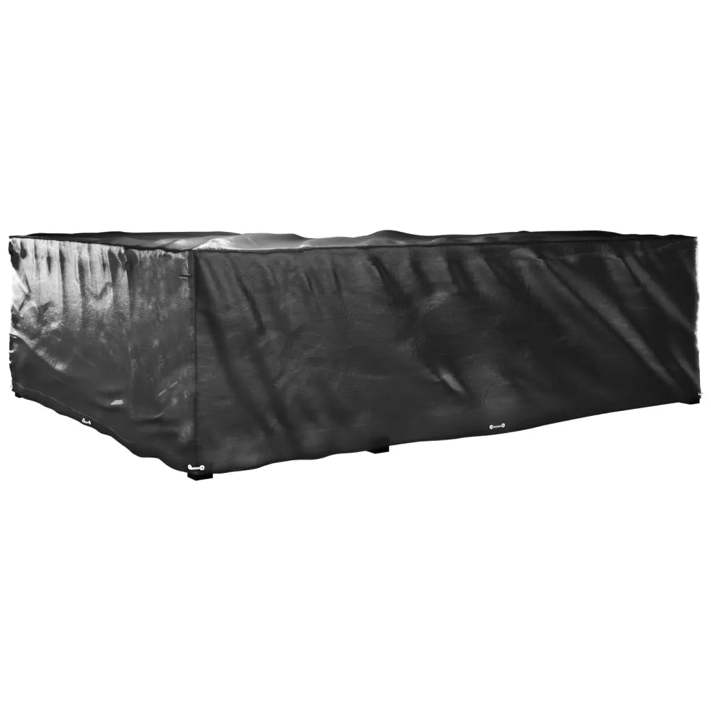 Copertura nera per mobili da giardino con occhielli e bordi rinforzati, 2pz.