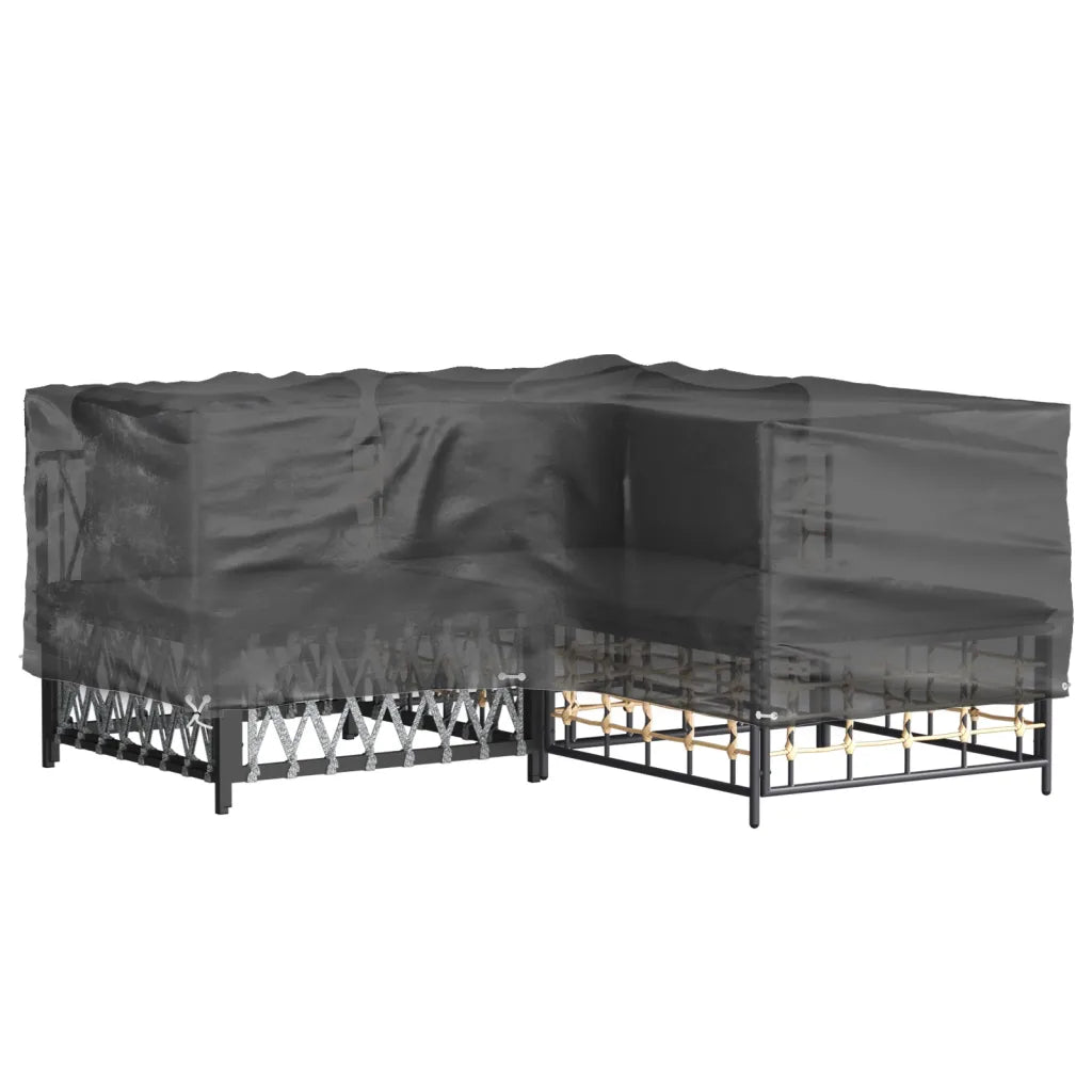 Copertura per mobili da giardino nera con occhielli, 185x185x70 cm