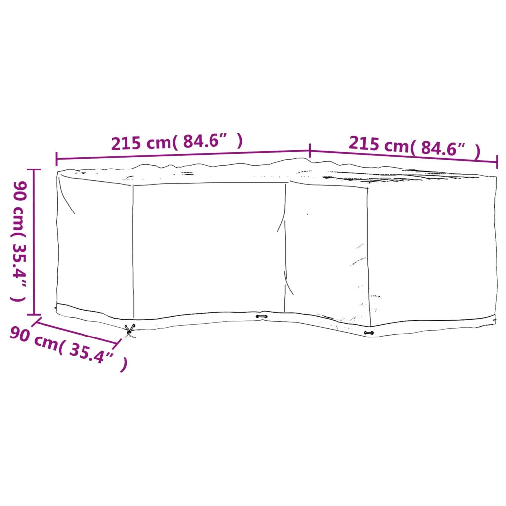 Copertura mobili da giardino nera, misure 215x215x90 cm con guide