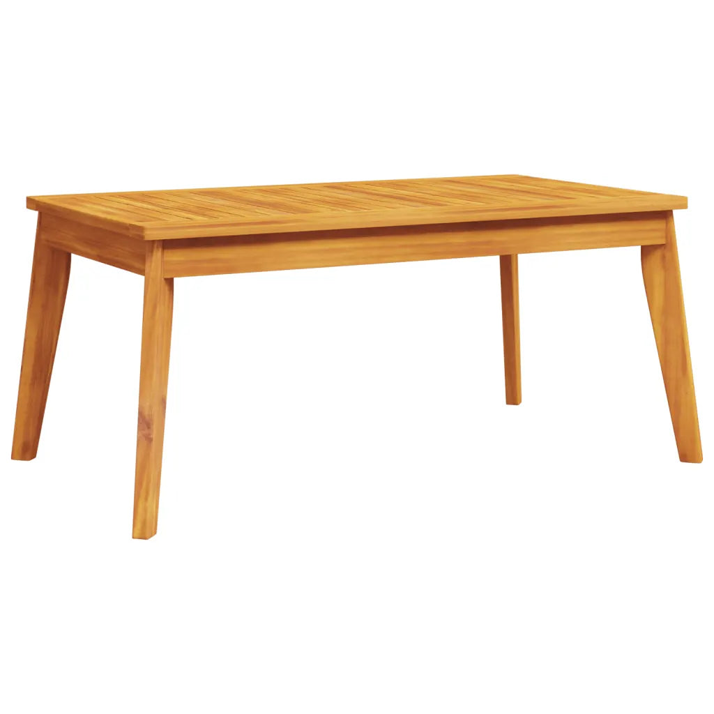 Tavolino da giardino rettangolare in legno chiaro con piano in legno