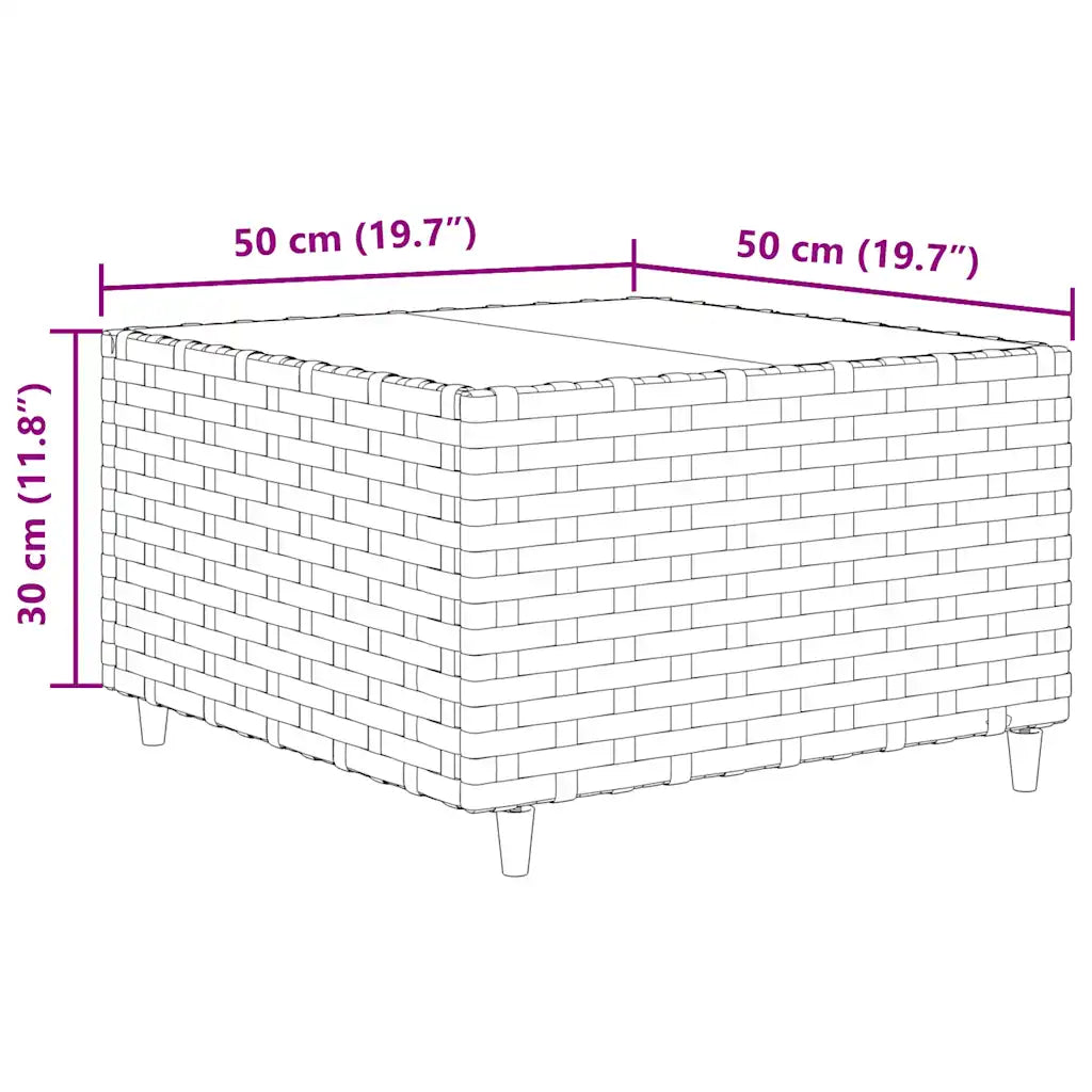 Divano da giardino in polyrattan intrecciato marrone, base rettangolare con gambe