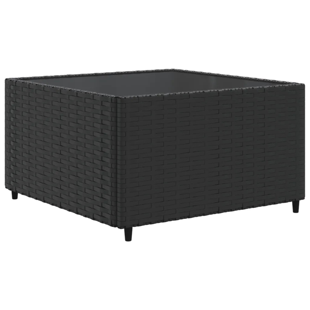 Pouf contenitore da giardino in polyrattan nero con piano superiore imbottito