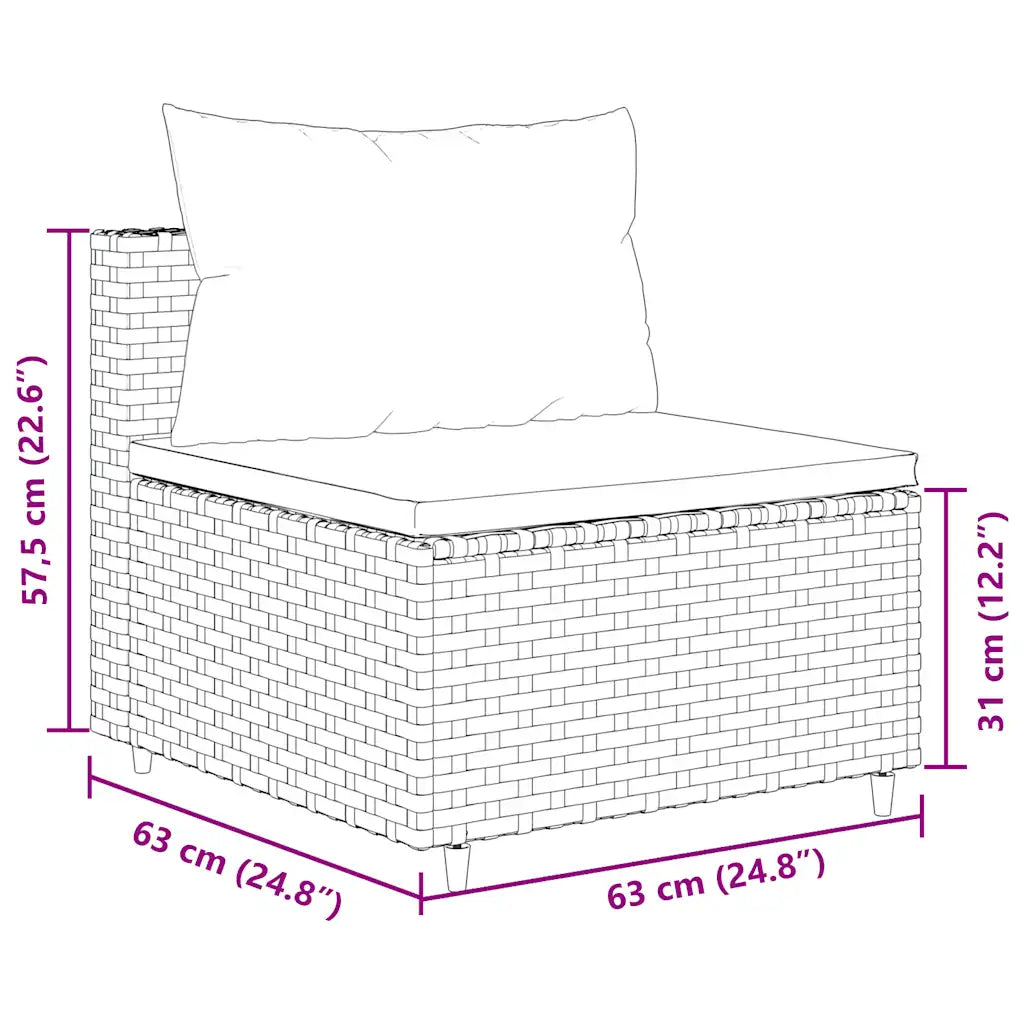Diagramma misure divano: 63x63 cm, altezza 55,5 cm