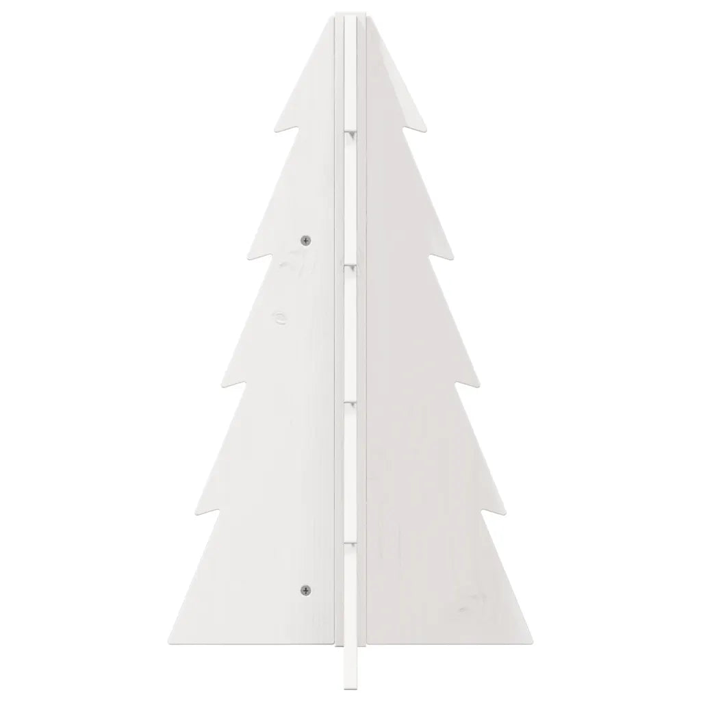 Albero di Natale decorativo in legno bianco con struttura a portante centrale