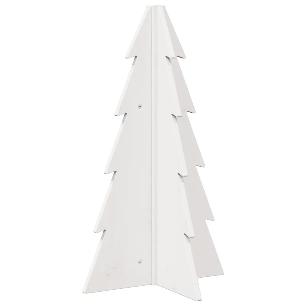 Albero di Natale in legno bianco con profilo a strati e piolo centrale