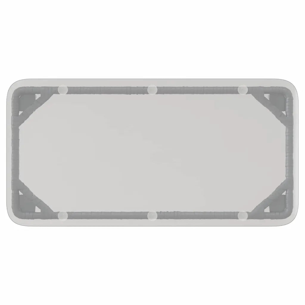 Piano del tavolo da giardino in vetro trasparente con bordi grigi