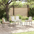 Set mobili da giardino 4 pz: tavolo rettangolare e 3 sedie in polyrattan crema
