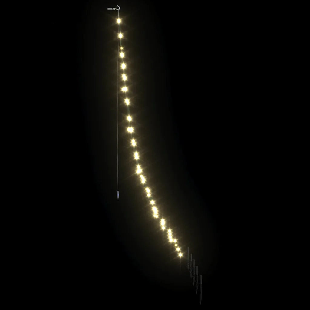 Albero di Natale LED conica con fili illuminati bianchi caldi e picchetti
