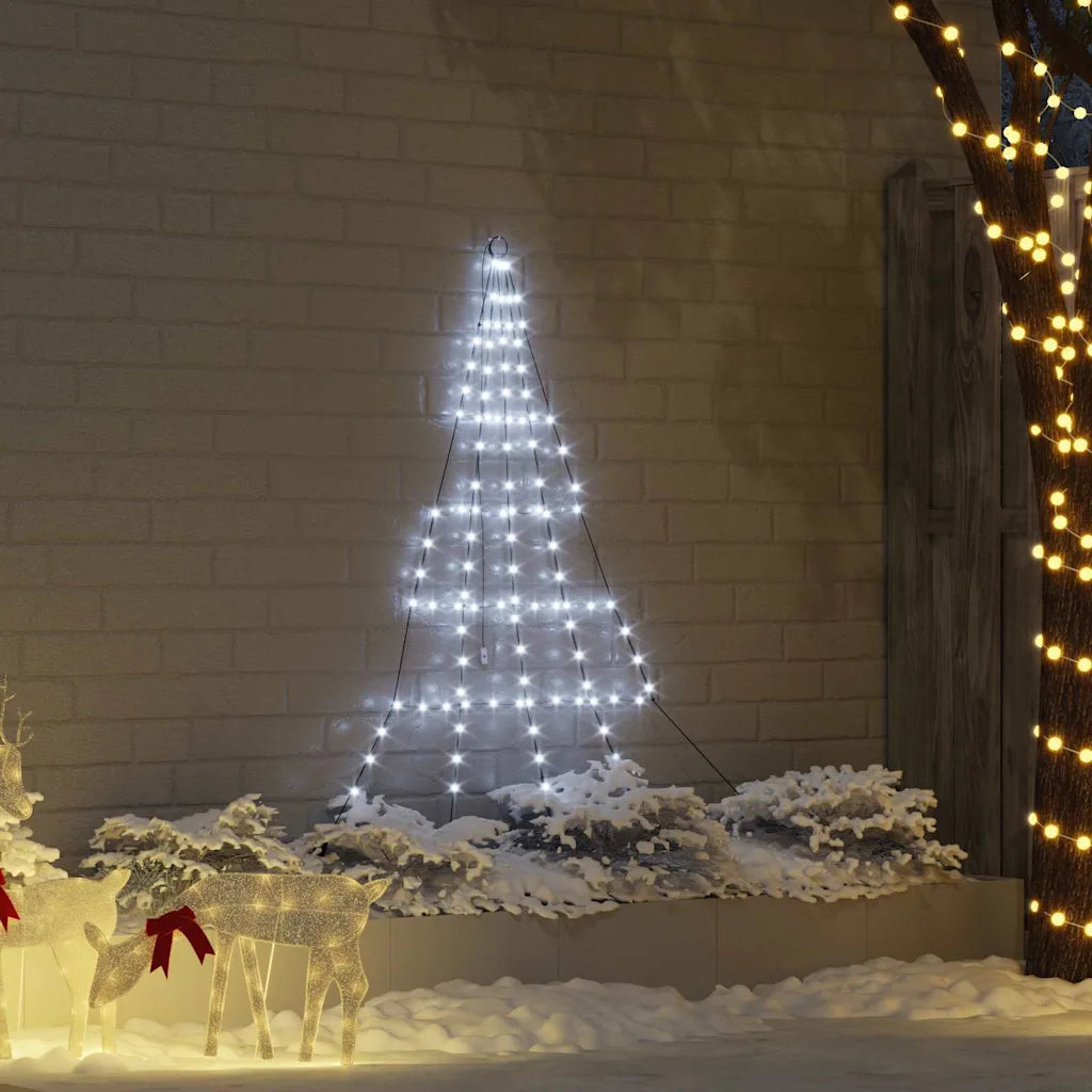Albero di Natale LED bianco freddo con picchetti per il terreno e luce a punti
