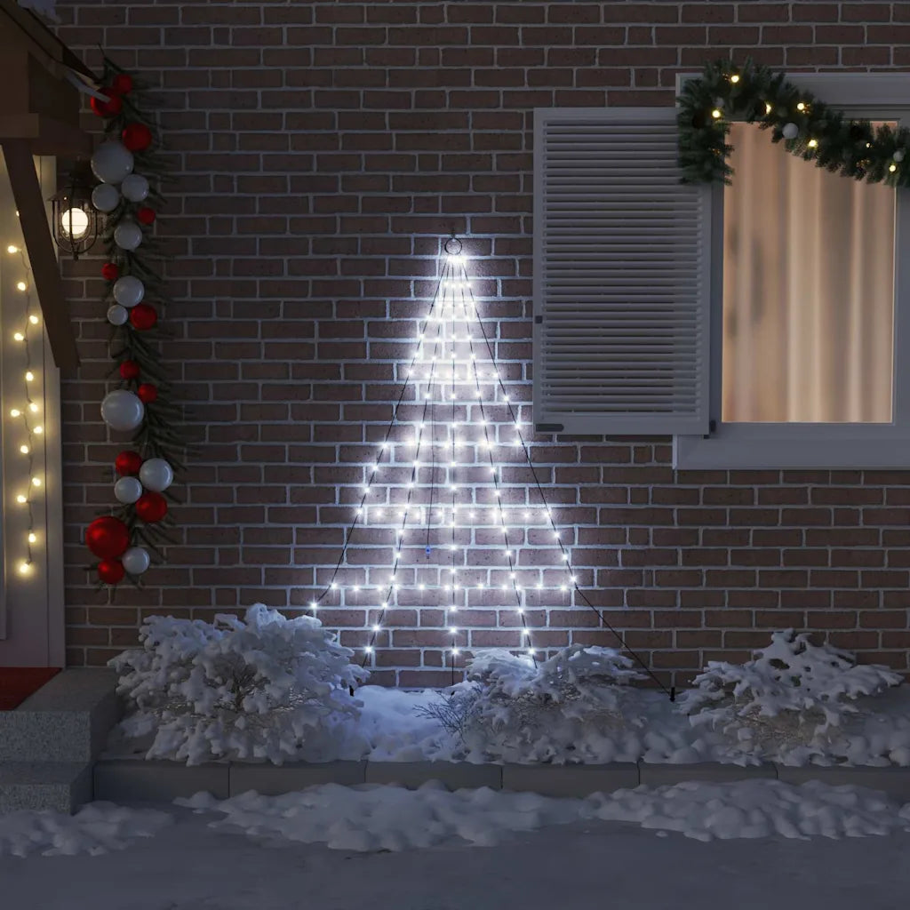 Albero di Natale LED bianco freddo con picchetti e sagoma luminosa a cono