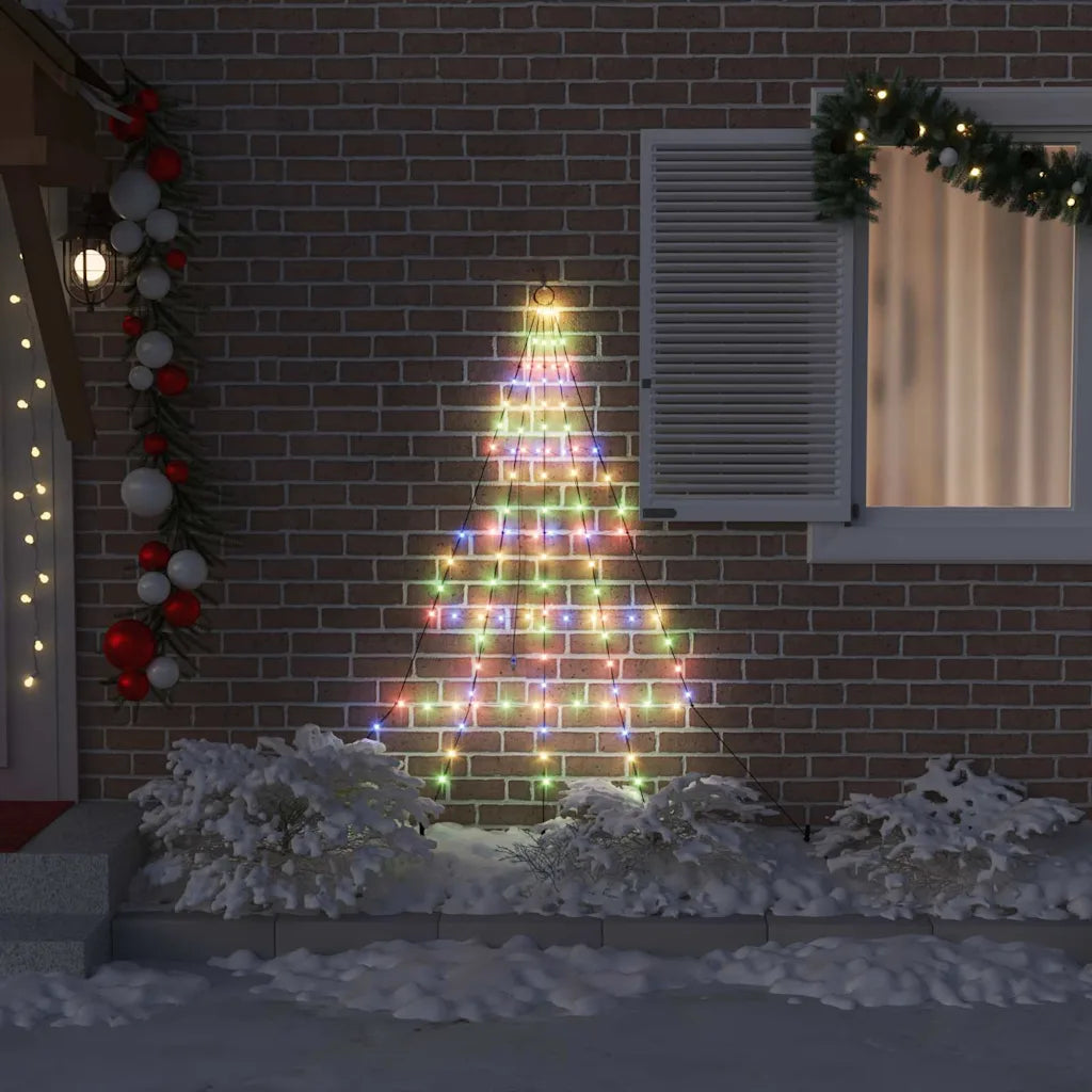 Albero di Natale LED multicolore da esterno con luci e picchetti per fissaggio